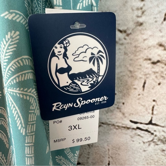 NWT Reyn Spooner 3XL Limited Issue Loulu Trail Performance Polo Shirt Nile Blue - Picture 4 of 6